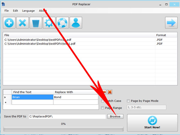 Выберите папку вывода для сохранения замененных PDF-файлов